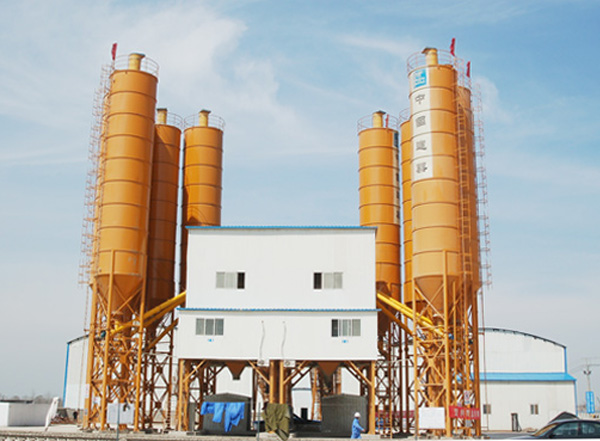 中建六局河南臨潁雙HLS120混凝土攪拌樓